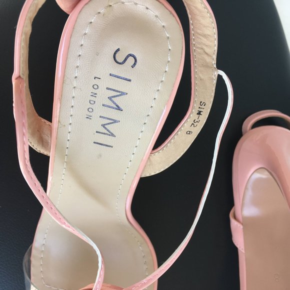 SIMMI Pink Perspex lace up heels size 10 - Picture 5 of 11